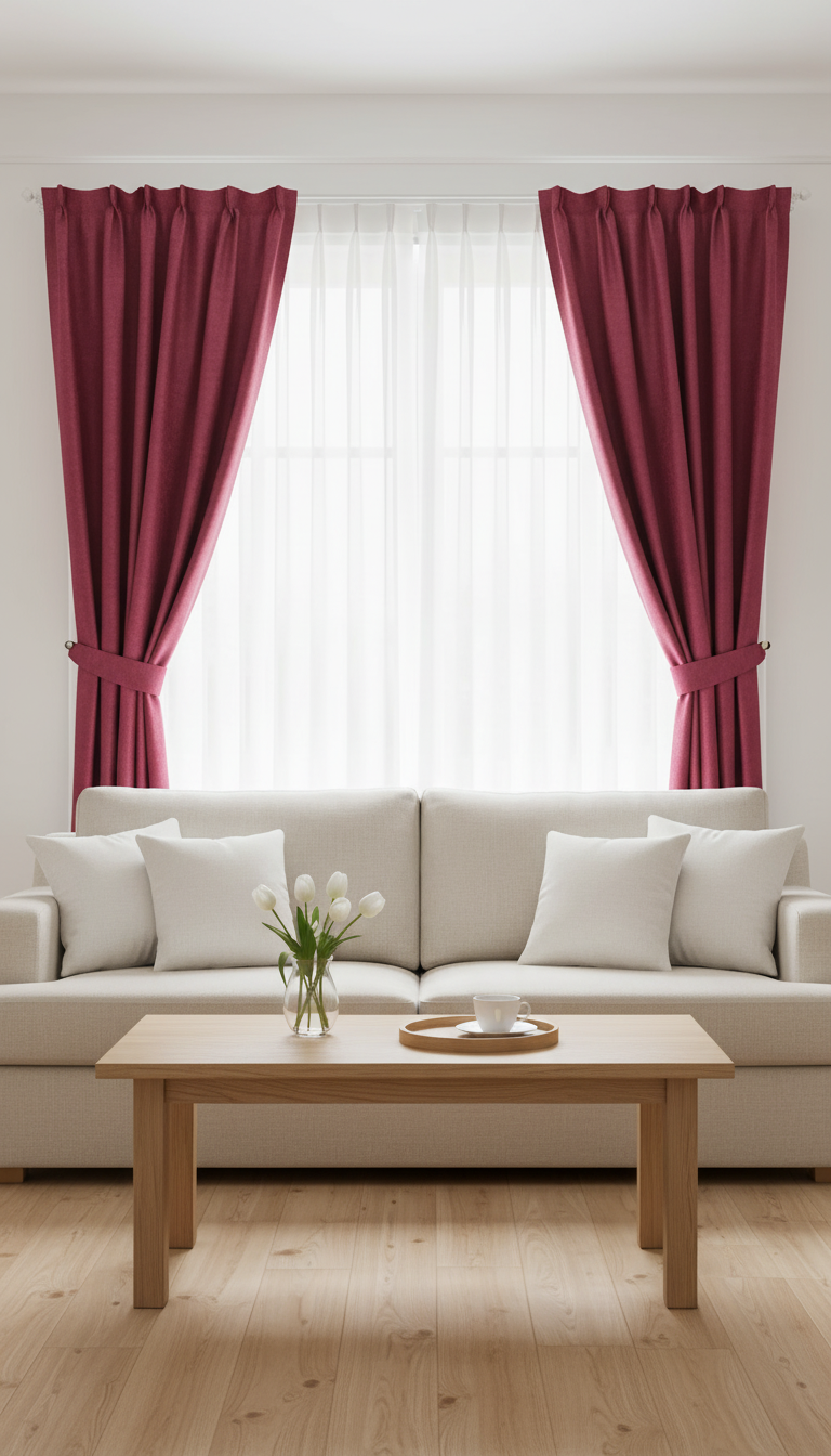 Draperie catifelată roșu-rubiniu Soft 4