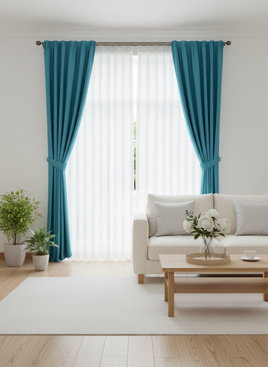 Draperie catifelată turcoaz Soft Turcoaz