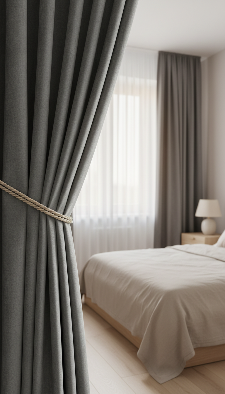 Draperie din catifea gri antracit HKN18