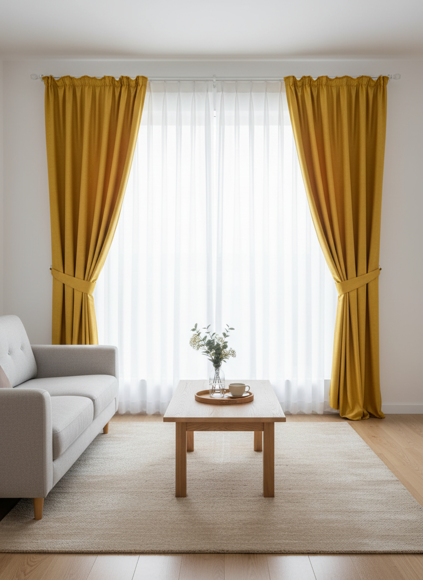 Draperie catifelată galben muștar Soft Yellow