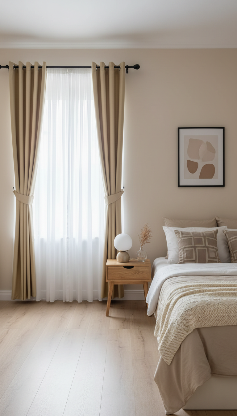 Draperie din catifea bej deschis HKN5