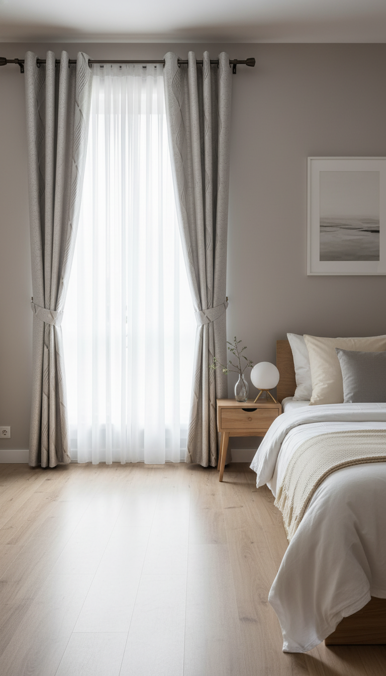 Draperie crem cu model geometric Clepsidra 02