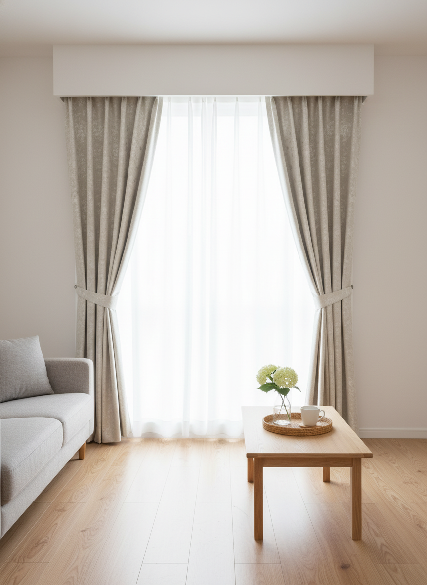 Draperie bej deschis cu textură naturală Nisip 2