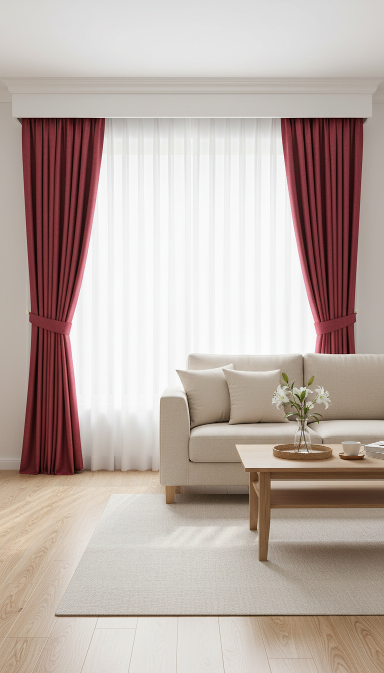 Draperie catifelată roșu-rubiniu Soft 4