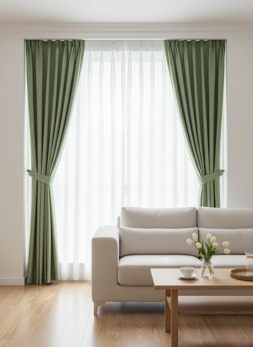 Draperie catifelată verde măsliniu Soft 6