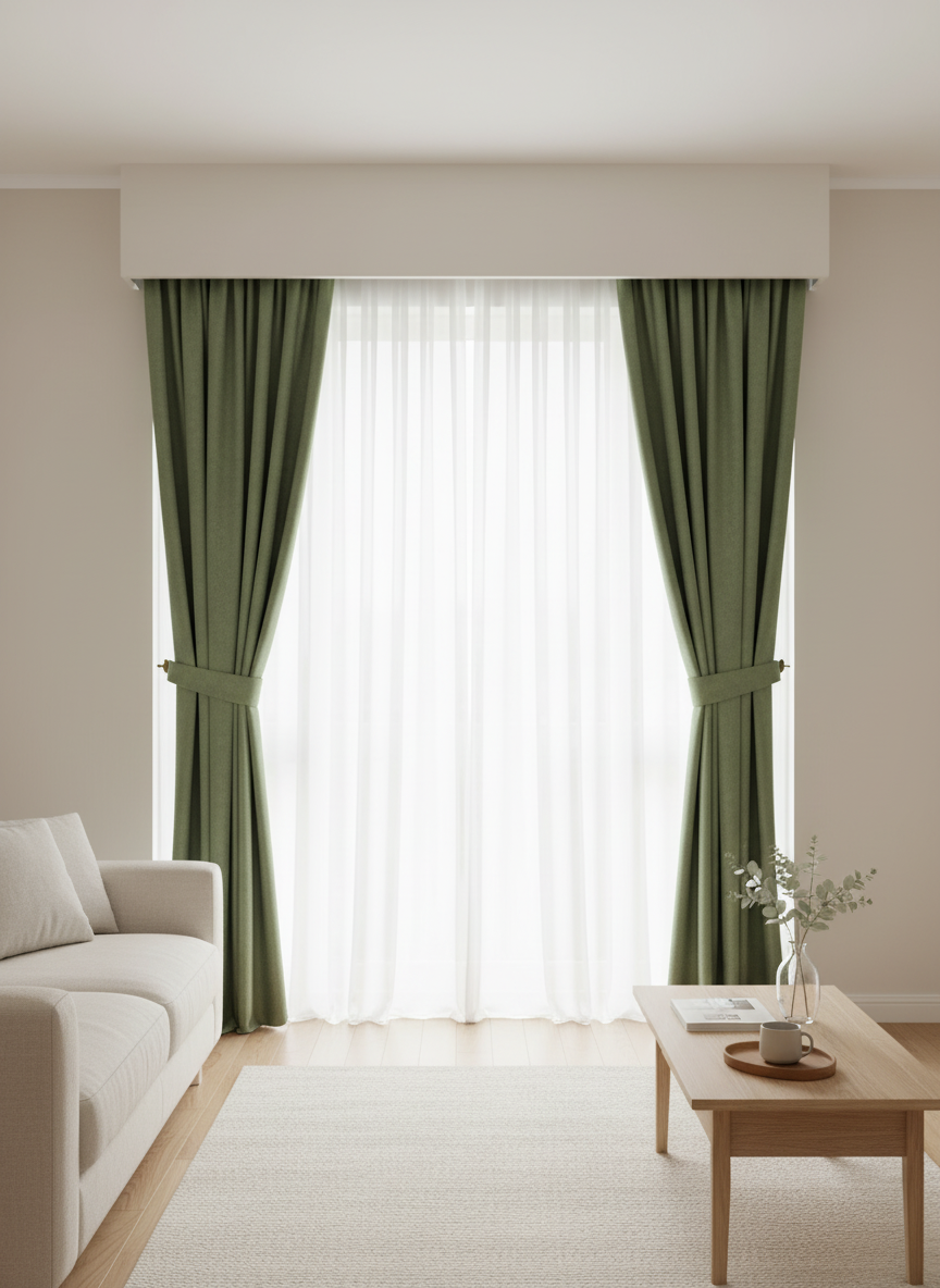 Draperie catifelată verde măsliniu Soft 6