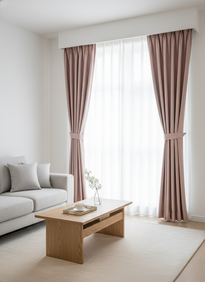 Draperie catifelată roz pudrat Soft Rose