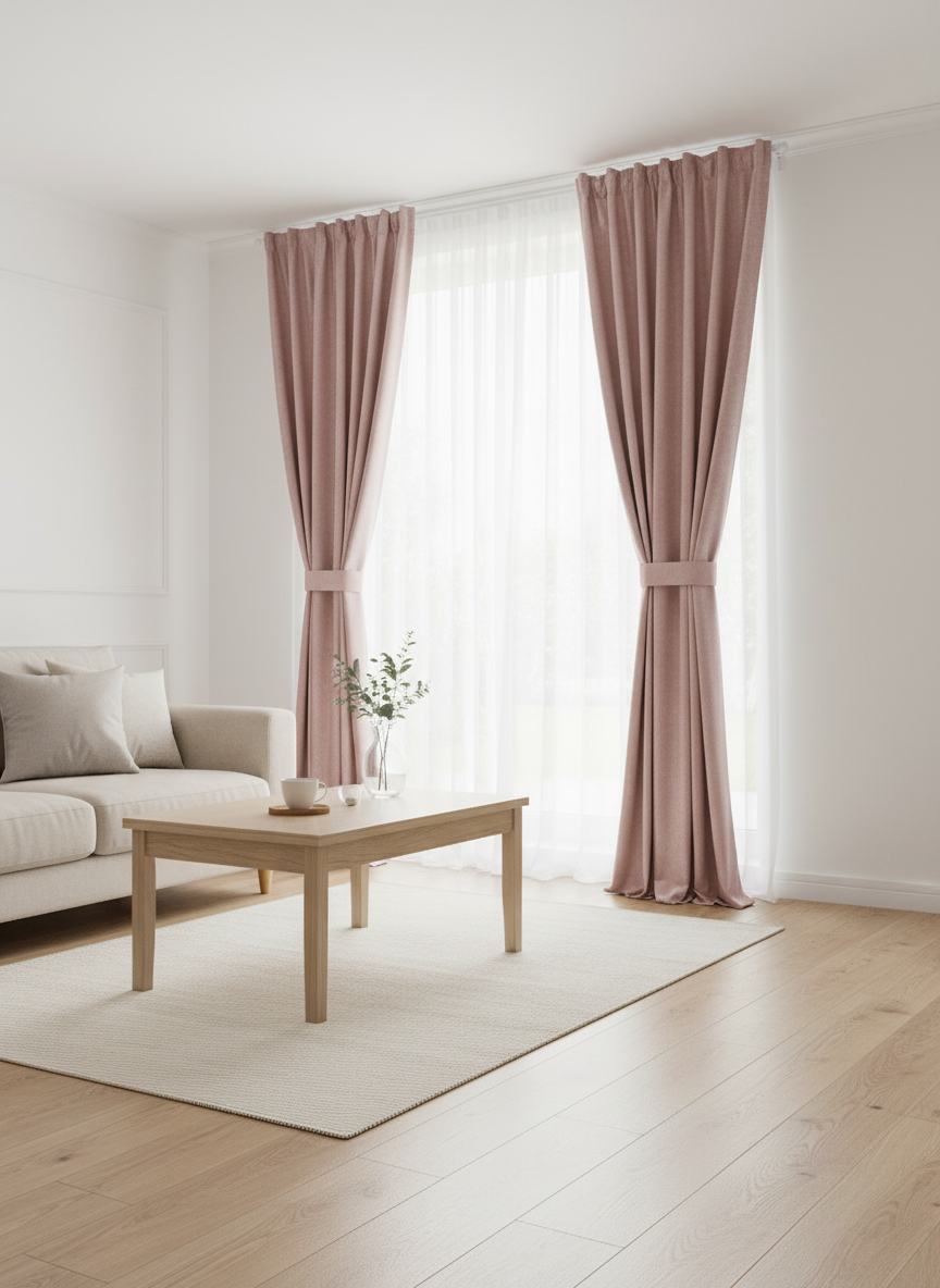 Draperie catifelată roz pudrat Soft Rose