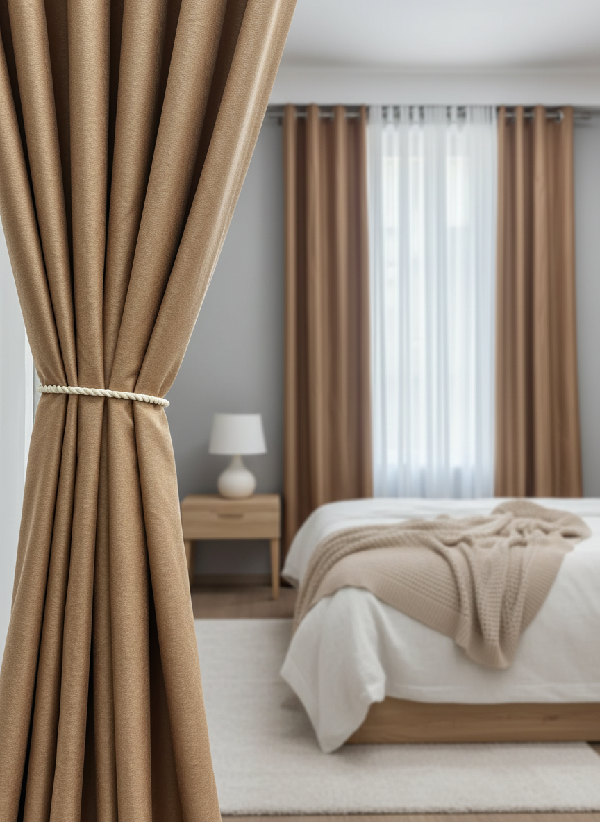 Draperie catifelată bej auriu Soft V8