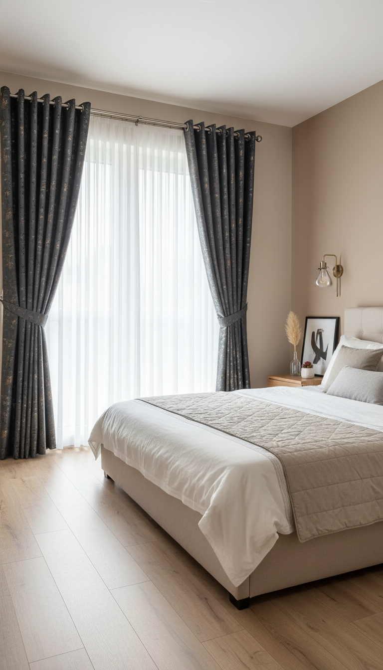 Draperie din catifea gri antracit cu accente aurii HKNA15