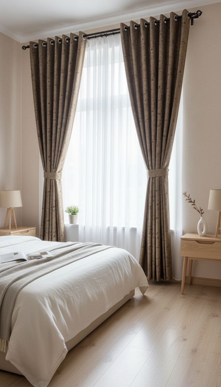 Draperie din catifea bej auriu cu accente metalice HKNA31