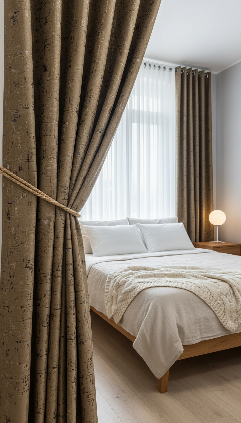 Draperie din catifea bej auriu cu accente metalice HKNA31