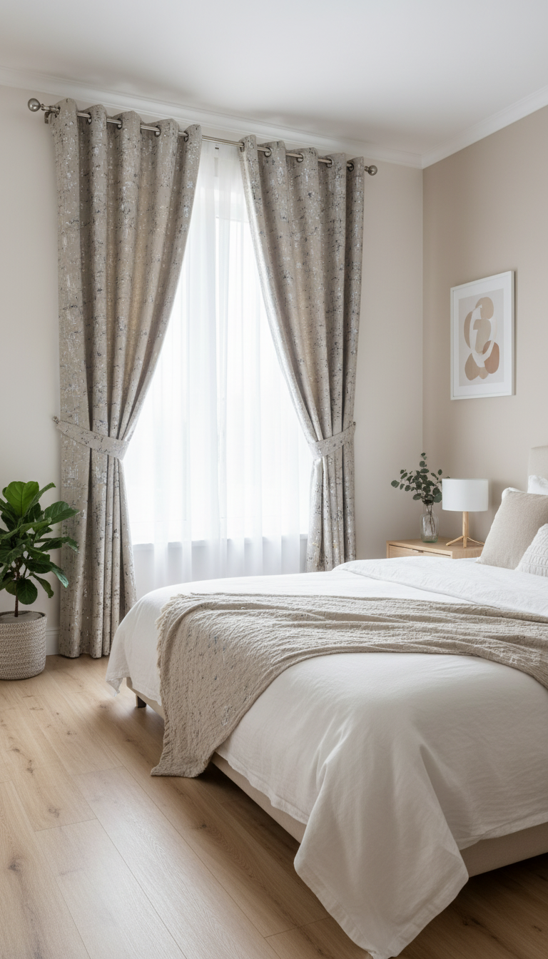 Draperie din catifea bej deschis cu reflexii aurii HKNA4