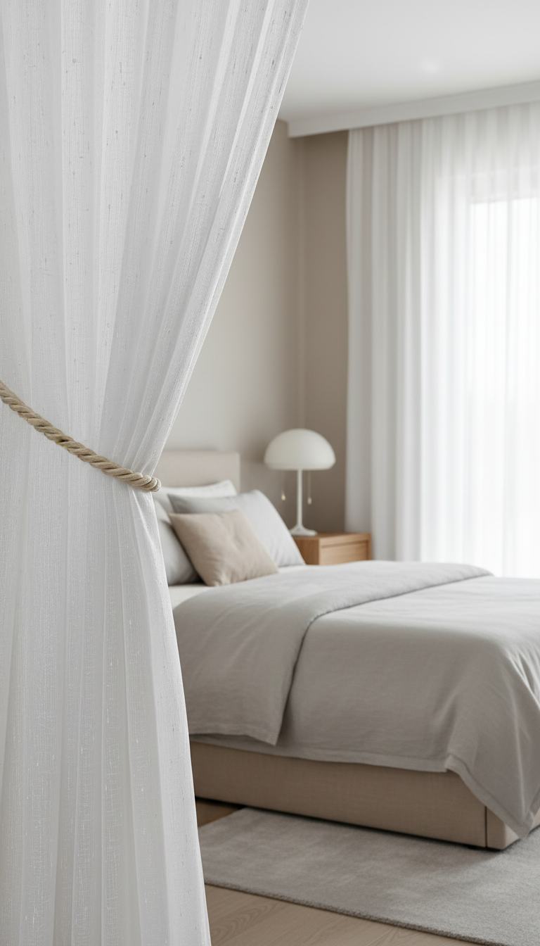 Perdea simplă Ploiță alb – Ambiance Design